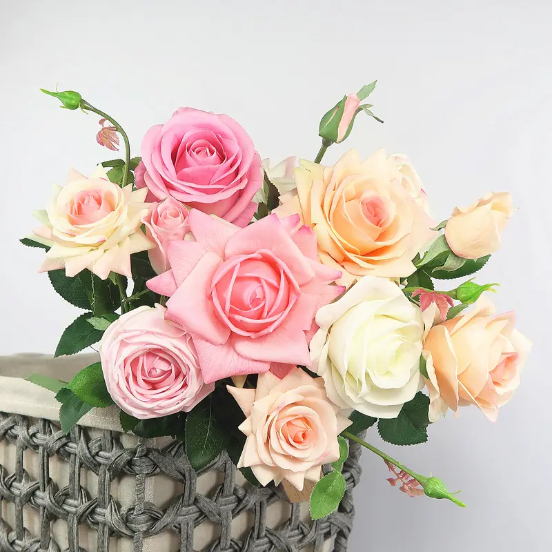 2022 Best Seller Wholesale Artificial Flower Real Touch Silk Rose Flowers Wedding Decorations Christmas Valentines Day Gifts