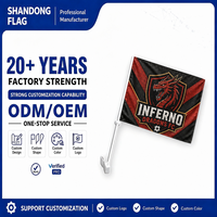 Drapeau de fenêtre de voiture personnalisé avec logo de club, mât en plastique, polyester durable et écologique, drapeau national, design personnalisé, événement sportif