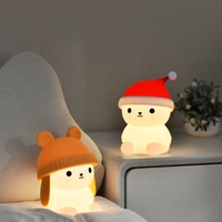 Lampada da Notte LED Portatile a Forma di Coniglio, Luce Notturna Colorata per Bambini, Personalizzabile, in Silicone, Carina, con Cambio Colore