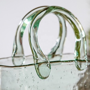 Recycled Glass Table Decoration Handbag &amp; Flower Glass <strong>Vase</strong> for Centerpiece - Product Image 3