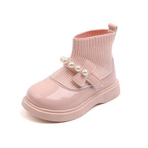 Chaussures de princesse en cuir PU souple pour filles, style coréen, nouvelle collection printemps-automne, avec perles, pour l'école - Product Image 5