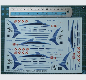 1/72 decals <span class=keywords><strong>MiG</strong></span>-<span class=keywords><strong>21</strong></span> <span class=keywords><strong>MF</strong></span> polish Air Force สำหรับชุดโมเดล64967j - Product Image 1