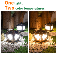 Lampe solaire LED pour poteau, étanche IP65, en aluminium, avec commande sans fil, à intensité variable, style chinois, pour jardins, paysages, parcs
