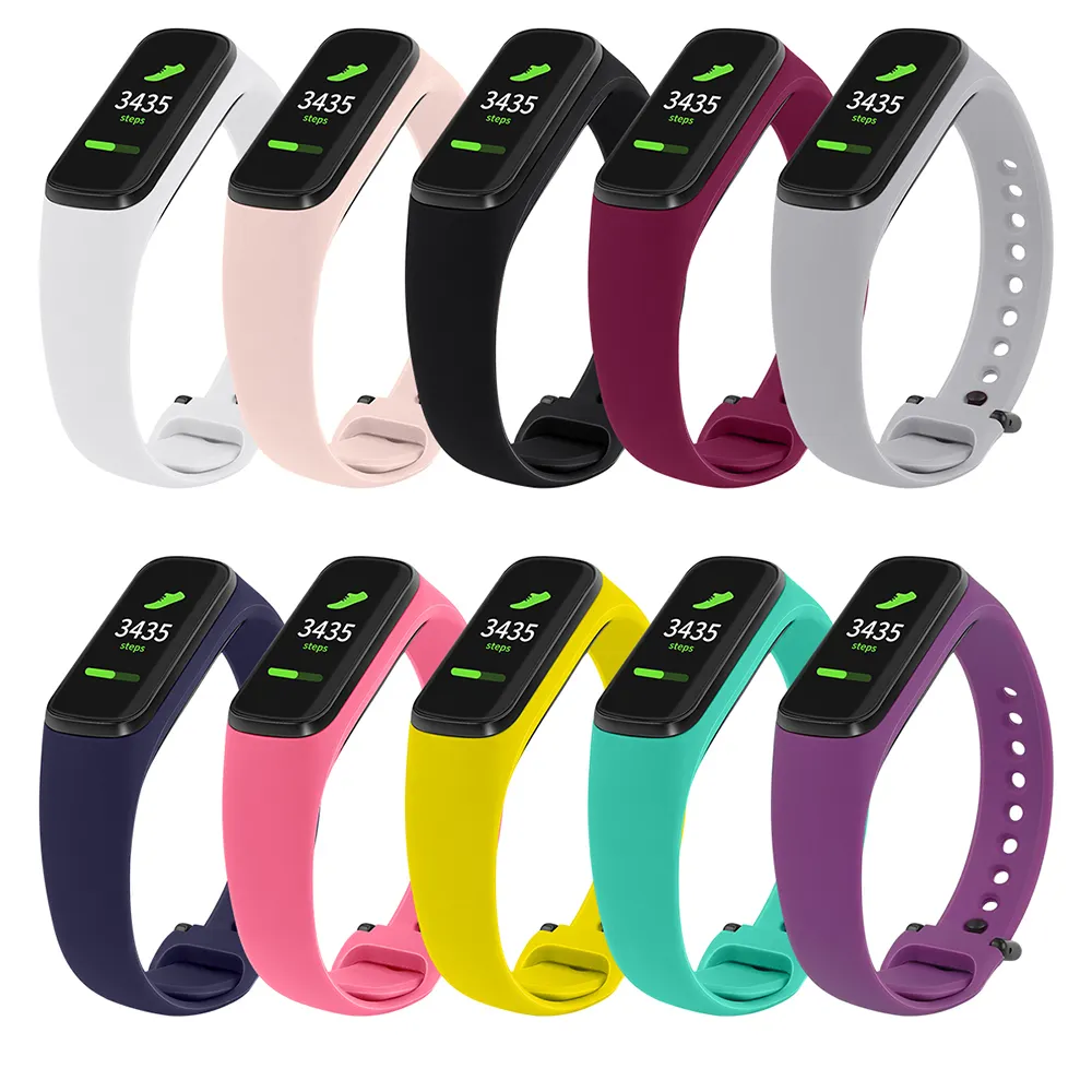 Groothandel Slanke Armband Effen Kleur Horlogebandje Zacht Elastisch Siliconen Horlogeband Voor Galaxy Fit E Horlogeband