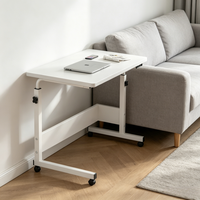 Table d'appoint roulante pour ordinateur portable, réglable en hauteur, avec plateau inclinable en PP, portable, pour canapé, bureau à domicile, appartement, décoration