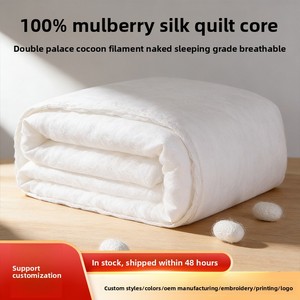 Couette en soie de mûrier 100% naturelle, garnissage en soie, housse en coton premium faite à la main, couette en soie toutes saisons, insert de couette de luxe haut de gamme, literie - Product Image 1
