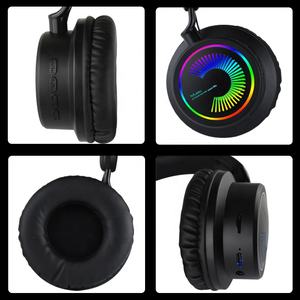 블루투스 헤드셋 용 Kisonli A7 액티브 Dermatoglyph 휴대용 <span class=keywords><strong>RGB</strong></span> LED 조명 온이어 및 오버이어 무선 - Product Image 6