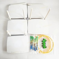Konverter Media Serat Optik Router Custom OEM GM620 XPON GPON ONU 4GE POTS Dual Band WiFi AC1200 SC dengan Adaptor Daya USB