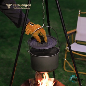 Outdoor Portable Aluminum <b>Camping</b> Pot With Lid 4-5L Brushed Finish Minimalist Design for <b>Gas</b> and Induction Cooker - Product Image 5