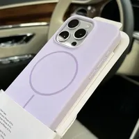 Coques de téléphone portable en silicone liquide au design uni de luxe pour iPhone 18 17/16/15/14 Plus/13 Pro Max avec chargement magnétique sans fil