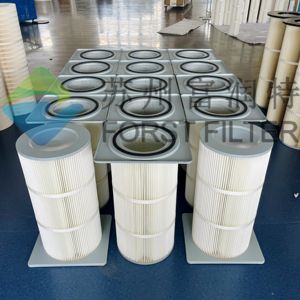 Công nghiệp tùy chỉnh mặt bích mạ kẽm nắp vuông <span class=keywords><strong>HEPA</strong></span> xếp li Polyester Dust Collector Bộ lọc không khí <span class=keywords><strong>Cartridge</strong></span> - Product Image 6