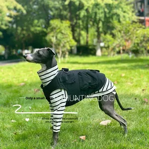Gilet rayé pour lévrier, t-shirt de base en coton peigné, doux pour la peau, respirant, décontracté, toutes saisons, lévrier <span class=keywords><strong>italien</strong></span>, <span class=keywords><strong>whippet</strong></span> - Product Image 3