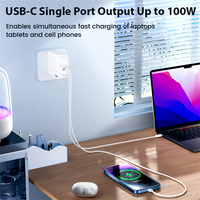 SChitec Wholesale100 Cargador de pared Us Eu AU Cargador de 3 puertos Usb A Tipo C Gan Cargador rápido para teléfono celular Laptop