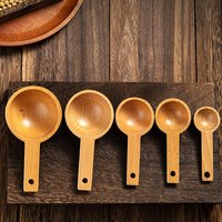 Ensemble de cuillères doseuses en bois naturel, kit de 5 cuillères en bambou pour poudre de matcha, café, protéines et ingrédients de pâtisserie