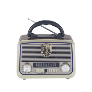 <span class=keywords><strong>Radio</strong></span> portable rétro vintage AM/<span class=keywords><strong>FM</strong></span>/SW 3 bandes, style bois classique, lampe torche solaire, haut-parleur Bluetooth pour la maison, le camping en plein air - Product Image 5