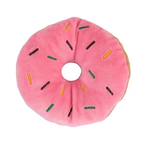 Simpatico giocattolo per cani ecologico in stile cartone animato morbido ciambella di peluche per animali domestici Design alimentare - Product Image 5