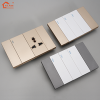 Interruptores y Enchufes KLASS America de 1/2/3/4 Vías con Acabado en Madera para Hoteles, Interruptores de Luz de Pared