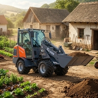 Chargeuse compacte à transmission hydrostatique homologuée CE KL908, petite chargeuse articulée pour travaux en vignoble et en verger