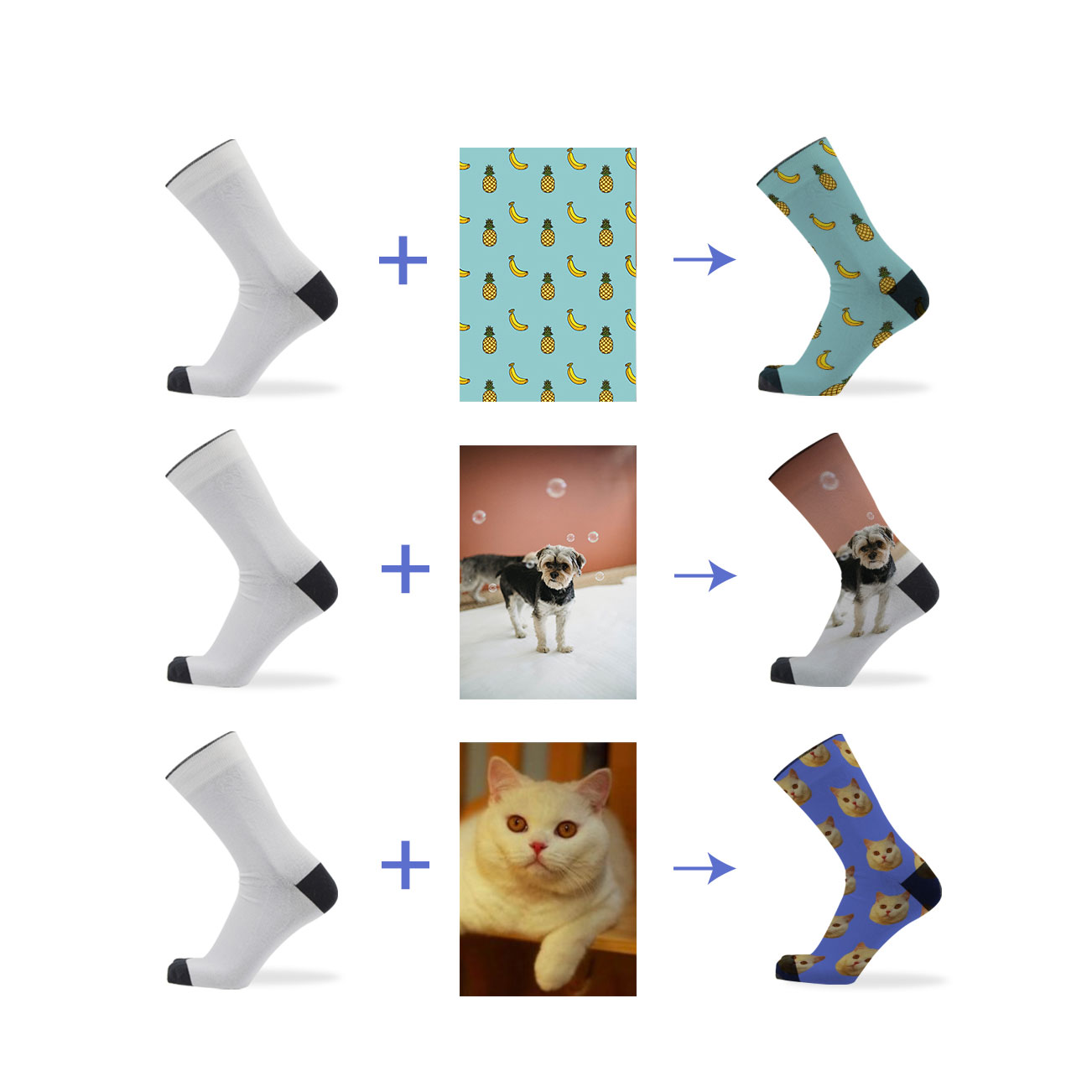 Оптовая продажа, высококачественные модные бесшовные носки с индивидуальным принтом, 360