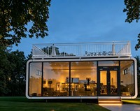 Maison conteneur Apple Cabin en acier, écologique, solaire, bureau, toilettes, design moderne du milieu du siècle, durable, résistant au feu, facile à assembler