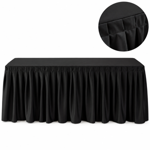 Cubierta de mesa plisada Scuba con falda fruncida y tela de fácil cuidado para pedidos al por mayor de proveedores de eventos comerciales - Product Image 1