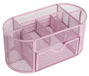 Mesh Desk <b>Organizer</b> with Compartments Desk Accessories Workspace <b>Organizers</b> for Office School Home Supplies Orange - Product Image 3