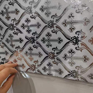 FS-19Customized ткань с принтом в виде гроба, атласная ткань с золотой краской, ортодоксальная атласная ткань с распятием, украшение для похорон - Product Image 5