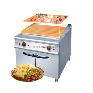 Commercial Freestanding Electric/Gas Stainless Steel Full 1/3 1/2 Flat <strong>Plate</strong> Griddle Grill With Cabinet for Restaurant - Product Image 1