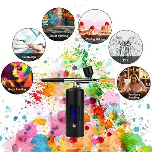 Kit de Aerógrafo con Compresor, Aerógrafo <span class=keywords><strong>para</strong></span> Uñas, <span class=keywords><strong>Pistola</strong></span> de Pulverización de 38 PSI <span class=keywords><strong>para</strong></span> <span class=keywords><strong>Pintar</strong></span> Uñas, Maquillaje, Repostería - Product Image 4