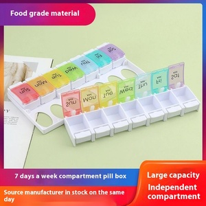 Wholesale Double-Row 14-Cell Press-Type Medicine Box 7-Cell Portable Sub-Packaging Combination Compartment <b>Opening</b> PP Material - Product Image 3