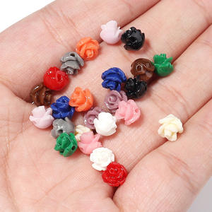 Cuentas de flor de Camelia, cuentas de Coral artificiales, 11 colores para pendientes, pulsera, collar, joyería, accesorios DIY, 6mm-30 Uds. - Product Image 3