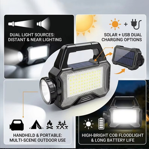 Lampada Solare Antideflagrante Ultra Luminosa Multifunzionale per Emergenze Esterne, Batteria Ricaricabile ad Alta Capacità - Product Image 6