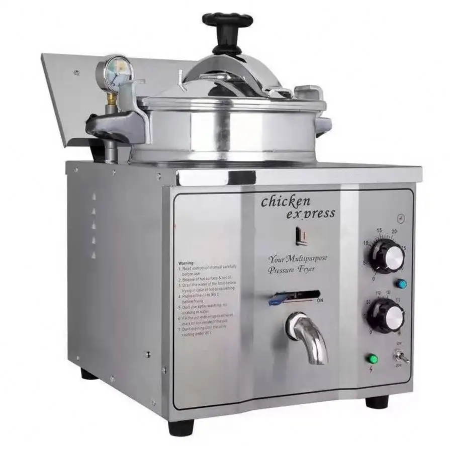 Yüksek kaliteli fritöz gaz fritöz makinesi Kfc makinesi/kızarmış tavuk basınçlı fritöz/gaz