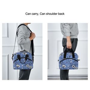 Elegant Floral Lunch Bag for Women - 10L Large Insulated Cooler Tote with Adjustable Strap, Vintage Botanical Print <b>Lunchbox</b> for - Product Image 6