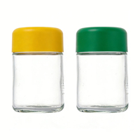 Bocaux en verre anti-odeur personnalisables, résistants aux enfants, 3,5g 1oz 2oz 3oz 4oz, vides, transparents ou givrés, avec couvercle en bambou pour fleurs