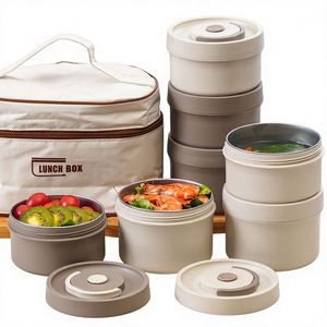 New 304 Stainless Steel Double Layer <b>Insulated</b> Microwave Safe Portable Student <b>Lunch</b> <b>Box</b> - Product Image 1