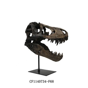 Escultura de cráneo de dinosaurio grande, cabeza de T Rex, tiranosaurio de hueso de aspecto Natural