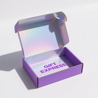 Boîtes d'expédition personnalisées écologiques en carton ondulé holographique noir pour chemises avec logo