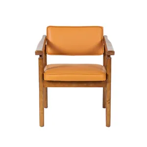 Nordic льняной акцент диван стул гостиная из массива дерева