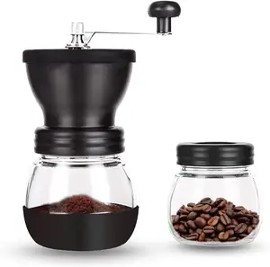 Glass Coffee Maker Wholesale Hand Crank Coffee Mill Ceramic Core Manual Coffee Grinder With Glass Jar