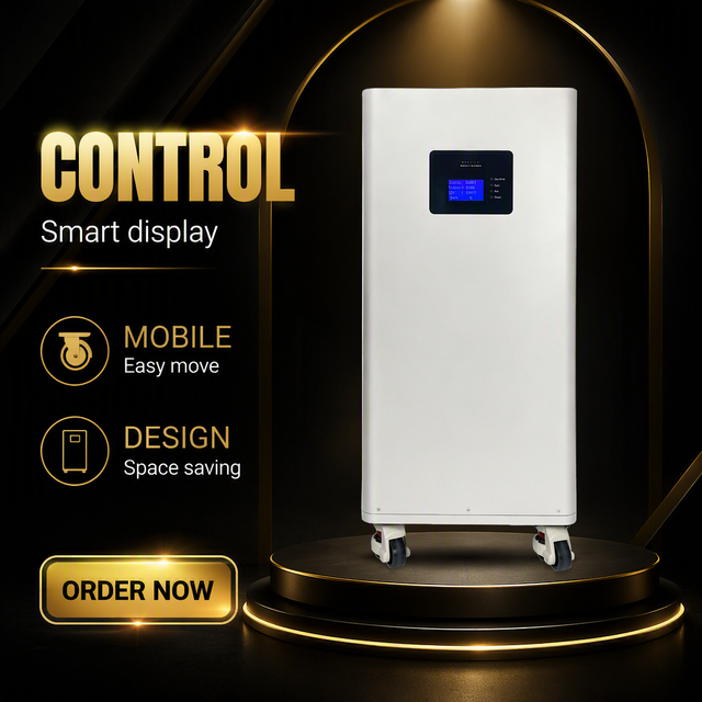 51.2V 300Ah 15kWh LiFePO4 Solar Battery 6000 Cycles Smart LCD Deep Cycle Energy Storage Cabinet Home Commercial Off-Grid