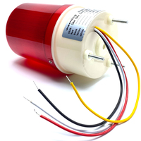 Sirena Estroboscópica de Advertencia con Cable de 12v y 105dB con Luz LED Roja de Destello Intenso