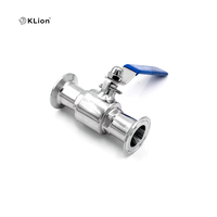 Vanne à boisseau sphérique sanitaire manuelle à ouverture rapide en acier inoxydable KLION 304/316 de qualité alimentaire Q81F avec raccord à pince certifiée ISO DN8-DN100