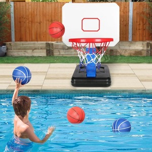 Support de panier de <span class=keywords><strong>basket</strong></span>-ball à hauteur réglable avec 4 balles pour enfants, intérieur, extérieur, sports au bord de la piscine et jeux amusants en famille - Product Image 2