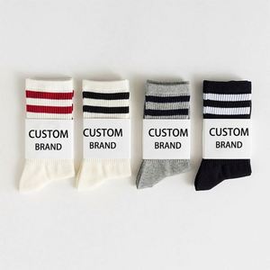 Wholesale Fashion Custom logo <b>White</b> Cotton Luxury Winter Unisex Sports <b>Socks</b> With Packaging - Product Image 1