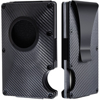 Porte-cartes RFID en aluminium tendance à motif fibre de carbone, anti-skimming, étui métallique pour cartes de crédit, boîte à cartes RFID, clip de protection pour cartes