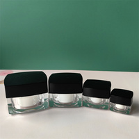 15g 20g 30g 50g 200g 1oz pots de crème en poudre acrylique PS en plastique cosmétique blanc avec couvercles en PP noir