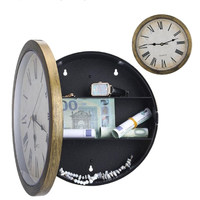 Horloge murale avec coffre-fort dissimulé, boîte en plastique de 10 pouces, coffre-fort de diversion, compartiment caché pour objets de valeur, rangement sécurisé pour clés