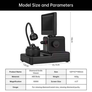 1000倍デジタルダイヤモンドグリッドビューアー、4.3インチLCDスクリーン搭載、ジュエリー用ウエストコード式顕微鏡、GIAナンバービューアー - Product Image 3