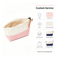 Pochette en toile BSCI personnalisée, sac de maquillage en toile, sac de rangement de voyage avec fermeture éclair, pochette de toilette en toile pour cadeau promotionnel